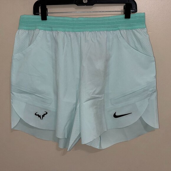 Nike Court Dri-Fit ADV Rafa Nadal 7” Tennis Shorts Green DV2881-346 Mens NEW - Picture 1 of 16